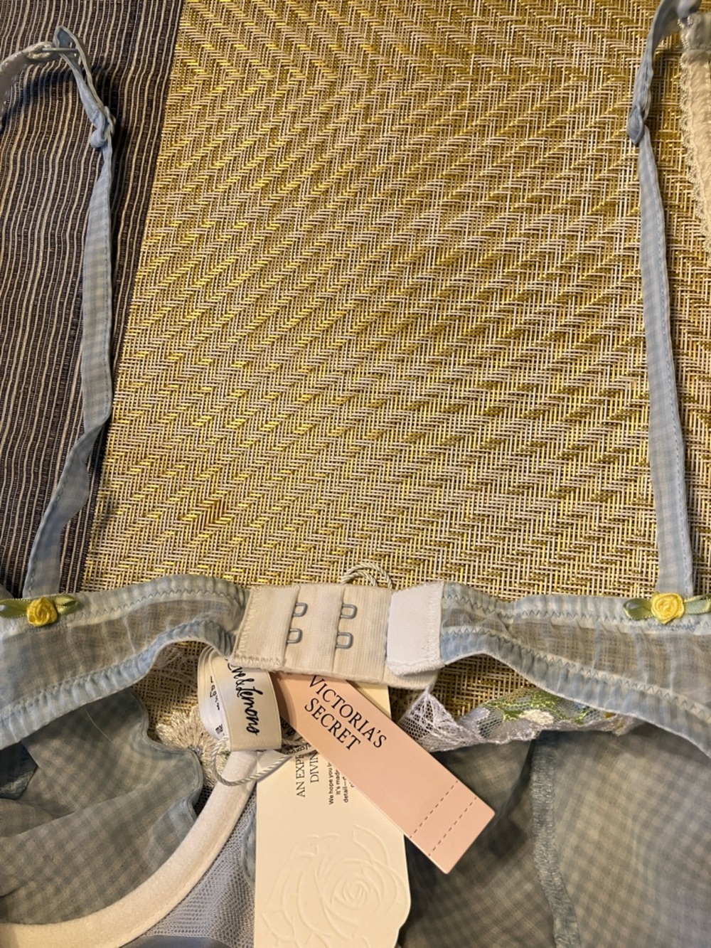 🍋For Love & Lemons Gingham Rose slip dress sz S NWT - Picture 11 of 13